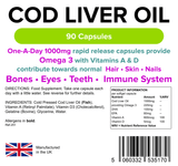 Cod Liver Oil 1000mg Capsules with Omega 3 lindensUK 