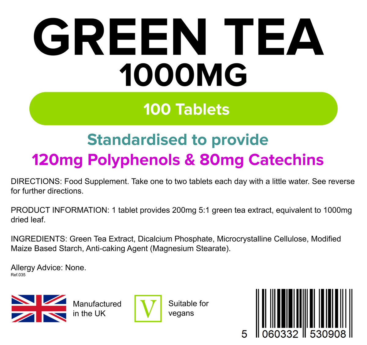 Green Tea 1000mg Tablets Supplements Lindens Lindens Health