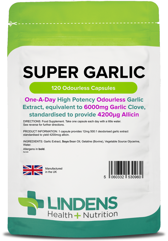 Super Garlic 6000mg Capsules lindensUK 120 