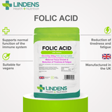 Folic Acid 400mcg Tablets lindensUK 