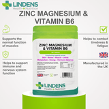 Zinc Magnesium & Vitamin B6 Tablets lindensUK 
