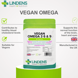 Vegan Omega 3 6 & 9 1000mg Capsules lindensUK 