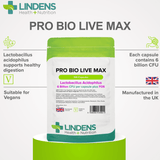 Pro Bio Live Max 6 Billion CFU Veg Capsules lindensUK 