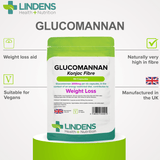 Glucomannan (Konjac Fibre) 500mg Capsules lindensUK 