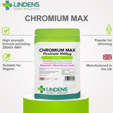 Chromium Max 1000mcg Picolinate Tablets lindensUK 
