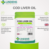 Cod Liver Oil 1000mg Capsules with Omega 3 lindensUK 