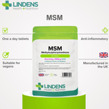 MSM (methylsulphonylmethane) 1000mg Tablets lindensUK 