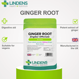 Ginger Root 1500mg Tablets lindensUK 