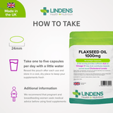 Flaxseed Oil 1000mg Capsules lindensUK 