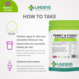 Family A-Z Daily Multivitamin Chewable Tablets 90 Pack Lindens Heath + Nutrition 