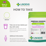 Siberian Ginseng 1000mg Tablets lindensUK 