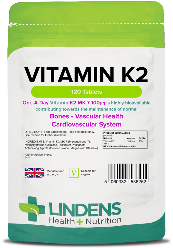 Vitamin K2 100mcg Tablets lindensUK 