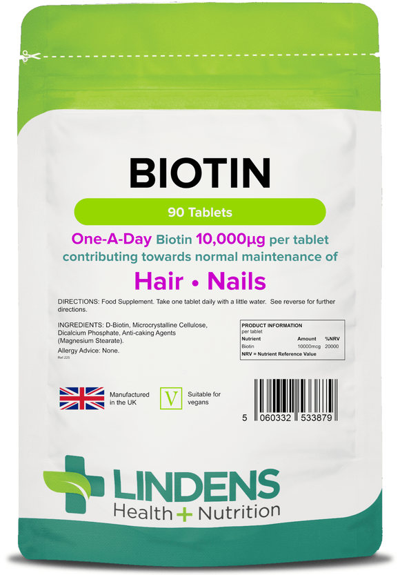 Biotin 10mg Tablets lindensUK 90 
