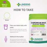 Chromium Max 1000mcg Picolinate Tablets lindensUK 