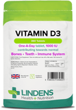 Vitamin D3 1000IU Tablets lindensUK 360(3x120) 