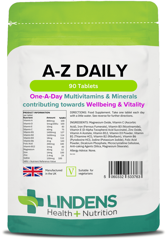 Multivitamins A-Z Daily Tablets lindensUK 90 
