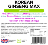 Korean Ginseng Max 3125mg Tablets lindensUK 