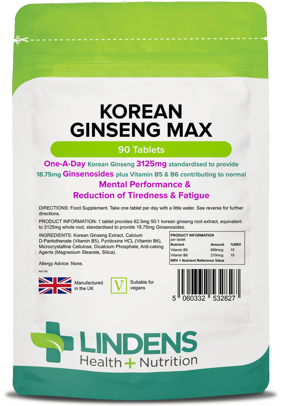 Korean Ginseng Max 3125mg Tablets lindensUK 