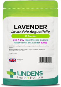 Lavender Essential Oil 80mg Capsules lindensUK 
