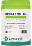 Omega 3 Fish Oil (30% DHA-EPA) Capsules lindensUK 