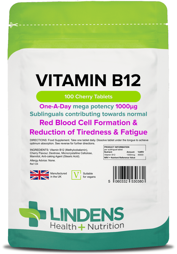 Vitamin B12 1000mcg Sublingual Tabs lindensUK 100 