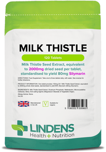 Milk Thistle Seed Extract 100mg (2000mg eq) Tablets lindensUK 120 