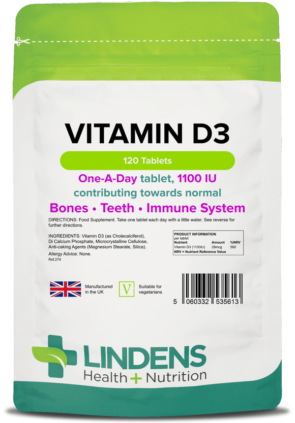 Vitamin D3 1100IU Tablets lindensUK 120 