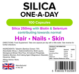 Silica for Hair & Nails 250mg Capsules lindensUK 