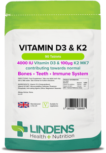 Vitamin D3 4000IU & K2 Lindens Health + Nutrition 90 