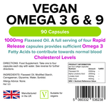 Vegan Omega 3 6 & 9 1000mg Capsules lindensUK 