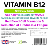 Vitamin B12 1000mcg Sublingual Tabs lindensUK 