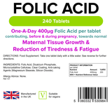 Folic Acid 400mcg Tablets lindensUK 