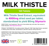 Milk Thistle Seed Extract 100mg (4000mg eq) Tablets lindensUK 