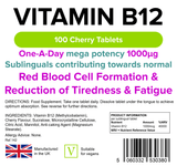 Vitamin B12 1000mcg Sublingual Tabs lindensUK 