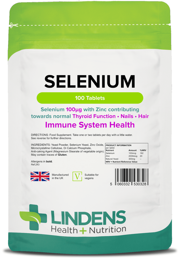 Selenium 100mcg & Zinc Tablets lindensUK 100 