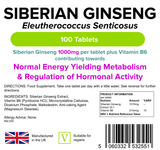 Siberian Ginseng 1000mg Tablets lindensUK 