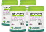 Cod Liver Oil 1000mg Capsules with Omega 3 lindensUK 4 x 90 