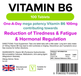 Vitamin B6 Pyridoxine 100mg Tablets lindensUK 