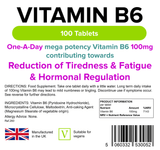 Vitamin B6 Pyridoxine 100mg Tablets lindensUK 