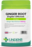 Ginger Root 500mg Tablets lindensUK 90 