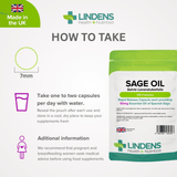 Sage Essential Oil 50mg Capsules lindensUK 