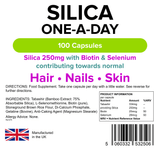 Silica for Hair & Nails 250mg Capsules lindensUK 