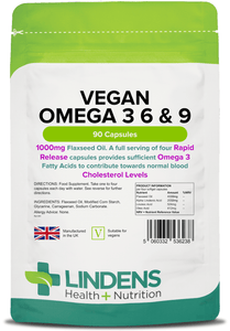 Vegan Omega 3 6 & 9 1000mg Capsules lindensUK 
