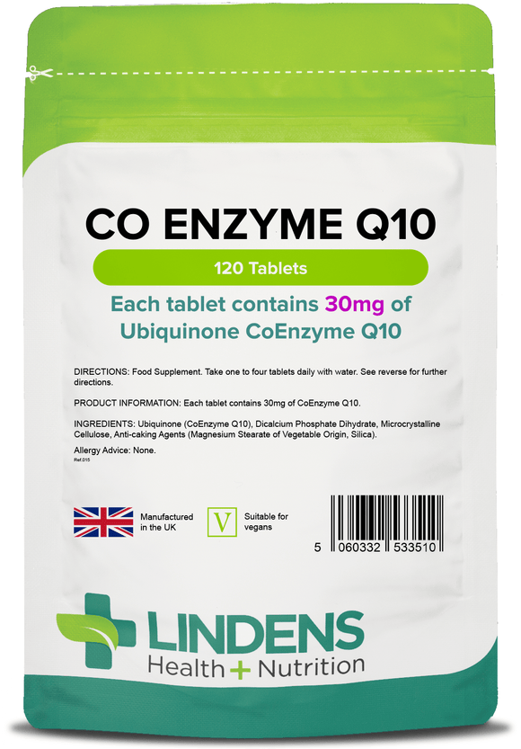 CoEnzyme Q10 30mg Tablets lindensUK 120 