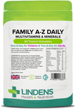 Family A-Z Daily Multivitamin Chewable Tablets 90 Pack Lindens Heath + Nutrition 90 Pack 