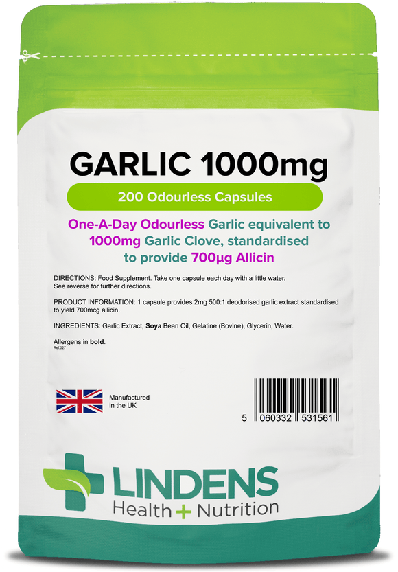 Garlic 1000mg Capsules lindensUK 200 