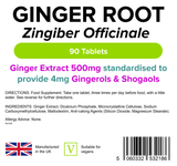 Ginger Root 500mg Tablets lindensUK 
