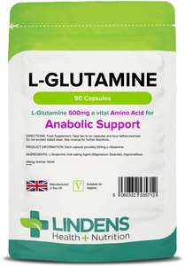 L-Glutamine 500mg Capsules lindensUK 90 
