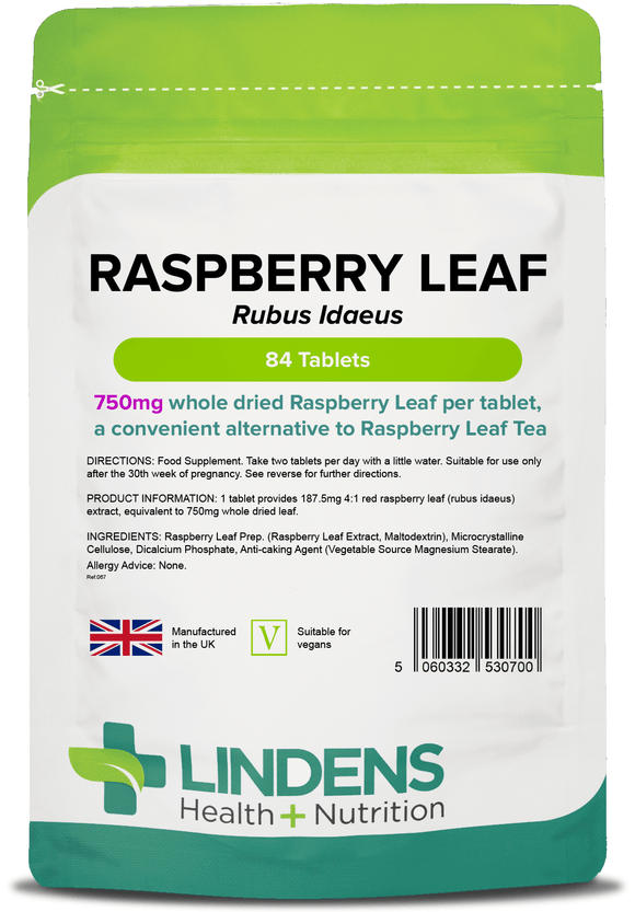 Raspberry Leaf 750mg Tablets lindensUK 84 