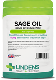 Sage Essential Oil 50mg Capsules lindensUK 100 